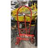 Image 1 : INDUSTRIAL LINOLEUM ROLLER & SMALL RED HAND TRUCK