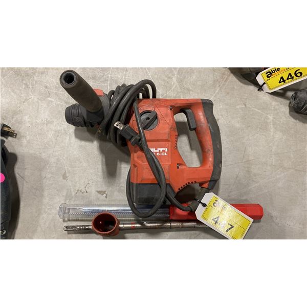 HILTI TE 6-CL INDUSTRIAL ELECTRIC ROTARY HAMMER DRILL WITH 2 HILTI HOLLOW DRILL BITS