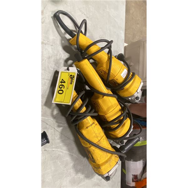 3 DEWALT DW381 ELECTRIC ANGLE GRINDERS
