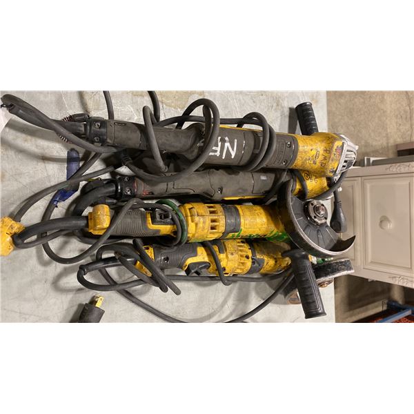 4 DEWALT ELECTRIC ANGLE GRINDERS