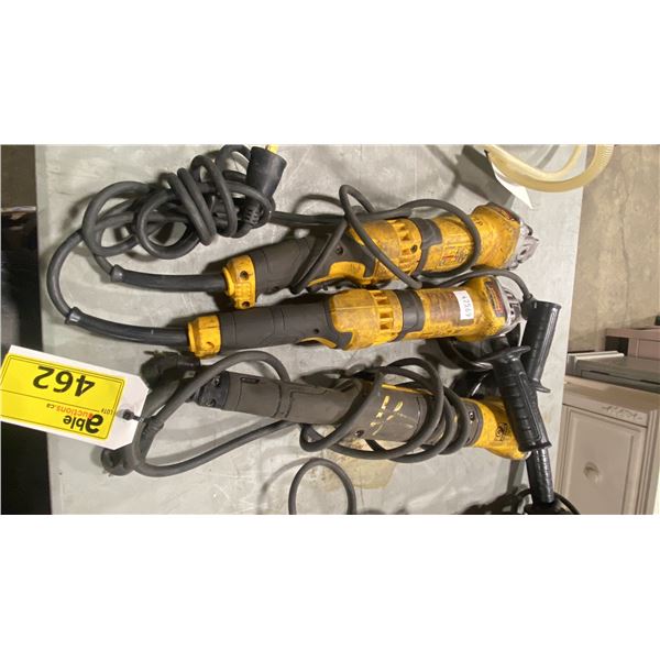 3 DEWALT ELECTRIC ANGLE GRINDERS