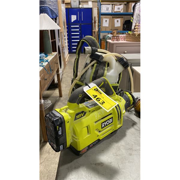 RYOBI ONE+ 18V CORDLESS ELECTROSTATIC 1 GAL BACKPACK SPRAYER *HAS BATTERY, NO CHARGER*