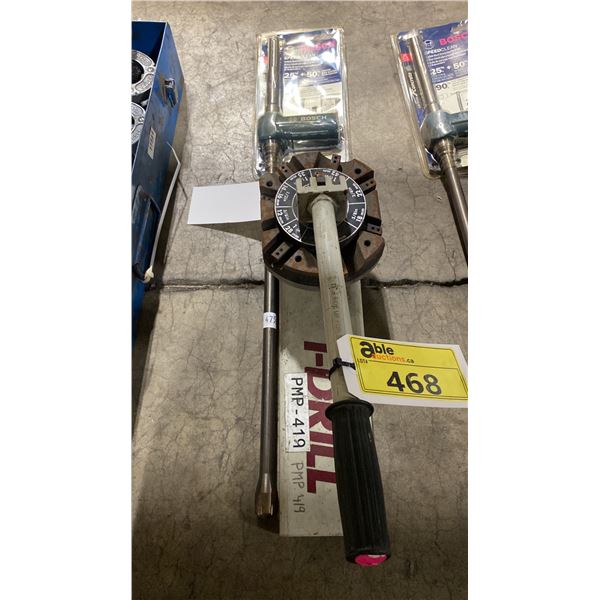 T-DRILL MANUAL TUBE COLLARING MACHINE & BOSCH HOLLOW DUST EXTRACTION DRILL BIT