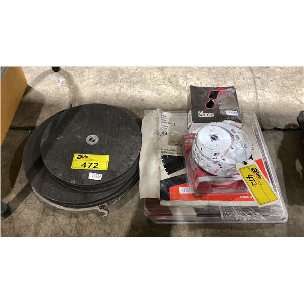 MAKITA SAW BLADES, CUTTING ABRASIVE SAW BLADES, ASSORTED HOLE SAW BITS