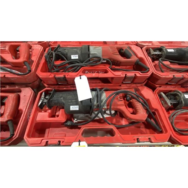 2 MILWAUKEE INDUSTRIAL ELECTRIC RECIPROCATING SAWS IN HARD TRANSPORT CASES