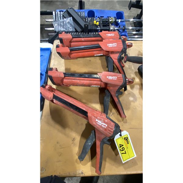 4 HILTI HDM 500 INDUSTRIAL HAND HELD COMPOUND DISPENSERS