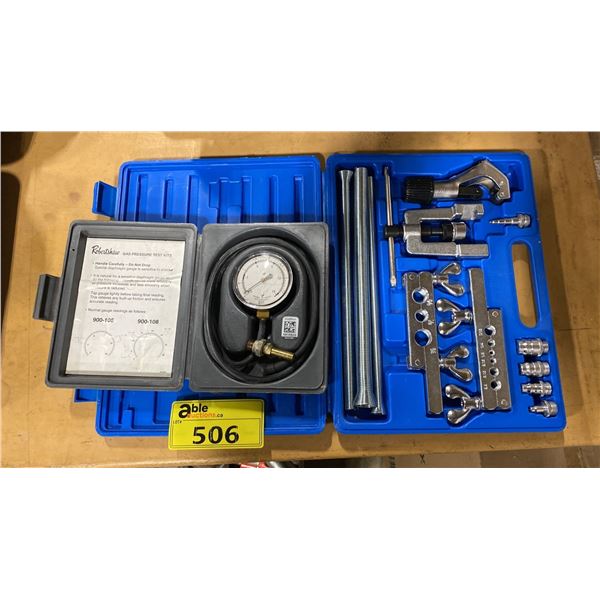 POWER FIST FLARING & SWAGE TOOL KIT IN HARD TRANSPORT CASE & ROBERTSHAW GAS PRESSURE TEST KIT IN