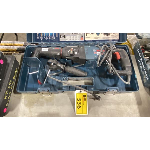 BOSCH BULLDOG EXTREME INDUSTRIAL ELECTRIC RIGHT ANGLE HAMMER DRILL IN HARD TRANSPORT CASE