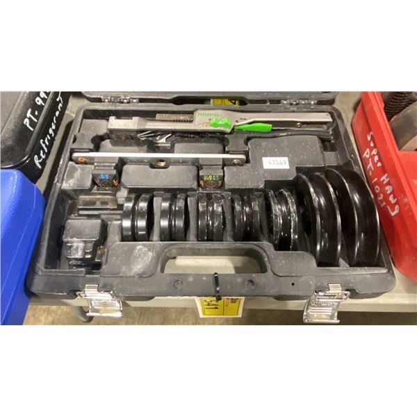 HILMOR PORTABLE COMPACT HAND PIPE BENDER KIT IN HARD TRANSPORT CASE *MISSING PCS*