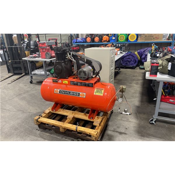 DEVILBISS TDP-5054 INDUSTRIAL ELECTRIC 125 PSI HORIZONTAL AIR COMPRESSOR