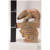 Image 2 : Hand carved Inuit soapstone titled "Arctic Bear on ice -Sealed Fate" and signed by artist Antoine an