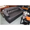 Image 1 : Black leather/ leather like full sized sofa 87" in length