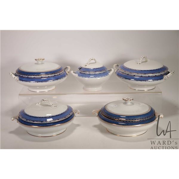 Selection of Burleigh Ware Sandon serving dishes including four lidded vegetable dishes and a small 