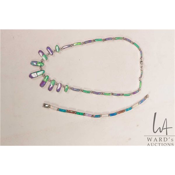 Mexican silver 18" necklace and 7 1/2" bracelet