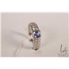 Image 1 : 14kt white gold, tanzanite and diamond gemstone ring, size 10.25