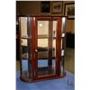 Image 1 : Bombay Company wall mount display cabinet with two shelves and curved glass side panels, 25" H X 20"