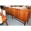 Image 1 : Mid century modern unmarked four door sideboard, note: the left door opens to expose four slide out 