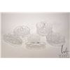 Image 1 : Six pieces of American brilliant crystal including 8" bowl and two 8" dishes, 6" dish plus a 10 1/2"
