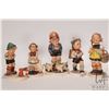 Image 1 : Five vintage Goebel Hummel figurines including three with full bee markings "Sensitive Hunter", "Far