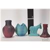 Image 2 : Four vintage pieces of Van Briggle American art pottery including 5" bud vase, a lotus vase, candles