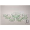 Image 1 : Seven pieces of vintage Uranium glass including 8" bowl and six 4 1/2" fruit nappies
