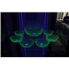 Image 2 : Seven pieces of vintage Uranium glass including 8" bowl and six 4 1/2" fruit nappies