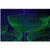 Image 3 : Seven pieces of vintage Uranium glass including 8" bowl and six 4 1/2" fruit nappies