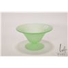 Image 1 : Frosted and footed vintage Uranium glass 7" comport