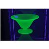 Image 2 : Frosted and footed vintage Uranium glass 7" comport