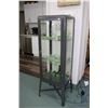Image 1 : Ikea glass and metal display cabinet, set up with black light illumination, 59" H X 20" W X 16" D