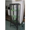 Image 2 : Ikea glass and metal display cabinet, set up with black light illumination, 59" H X 20" W X 16" D