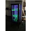 Image 3 : Ikea glass and metal display cabinet, set up with black light illumination, 59" H X 20" W X 16" D