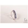 Image 1 : 14kt white gold ring set with five tanzanite gemstones, size 10.25
