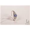 Image 1 : 10kt white gold, tanzanite and diamond gemstone ring, size 10