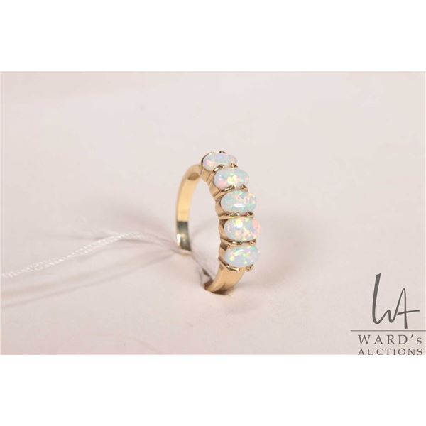 14kt yellow gold and opal ring, size 10