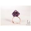 Image 3 : 14kt yellow gold ring set with electronically tested round amethyst gemstone "grapes", size 9 plus a
