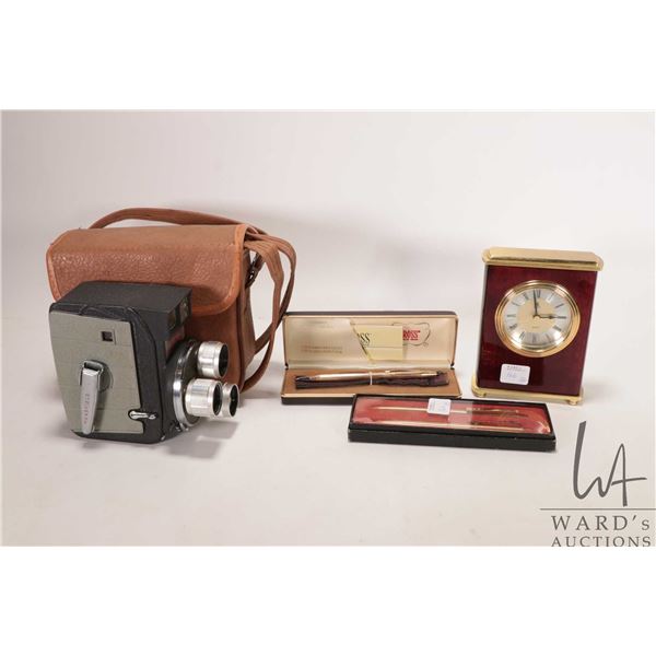 Vintage Mansfield Holiday Meter Matic 8mm movie camera with carry case, not tested, a Birks quartz m