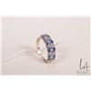 Image 1 : 14kt white gold, electronically tested blue tanzanite and diamond gemstone ring, size 8.75