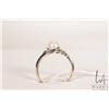 Image 2 : 14kt white gold ring set with genuine pearls and small accent diamonds, size 8