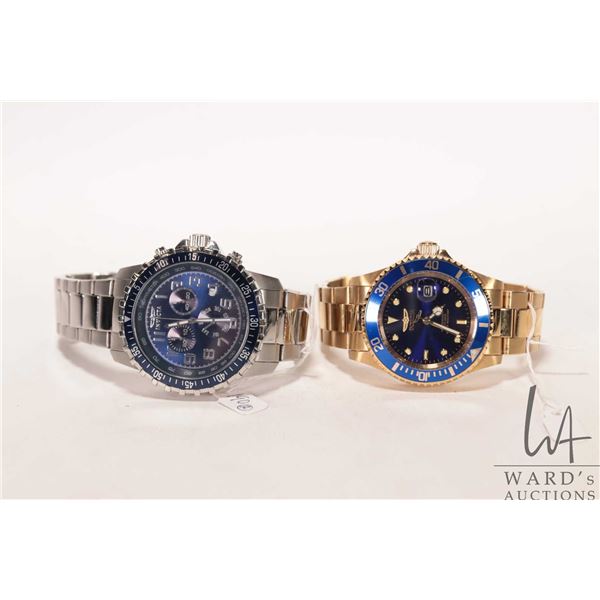 Two gent's Invicta wrist watches including chronograph and Pro Diver, not tested at time of catalogu
