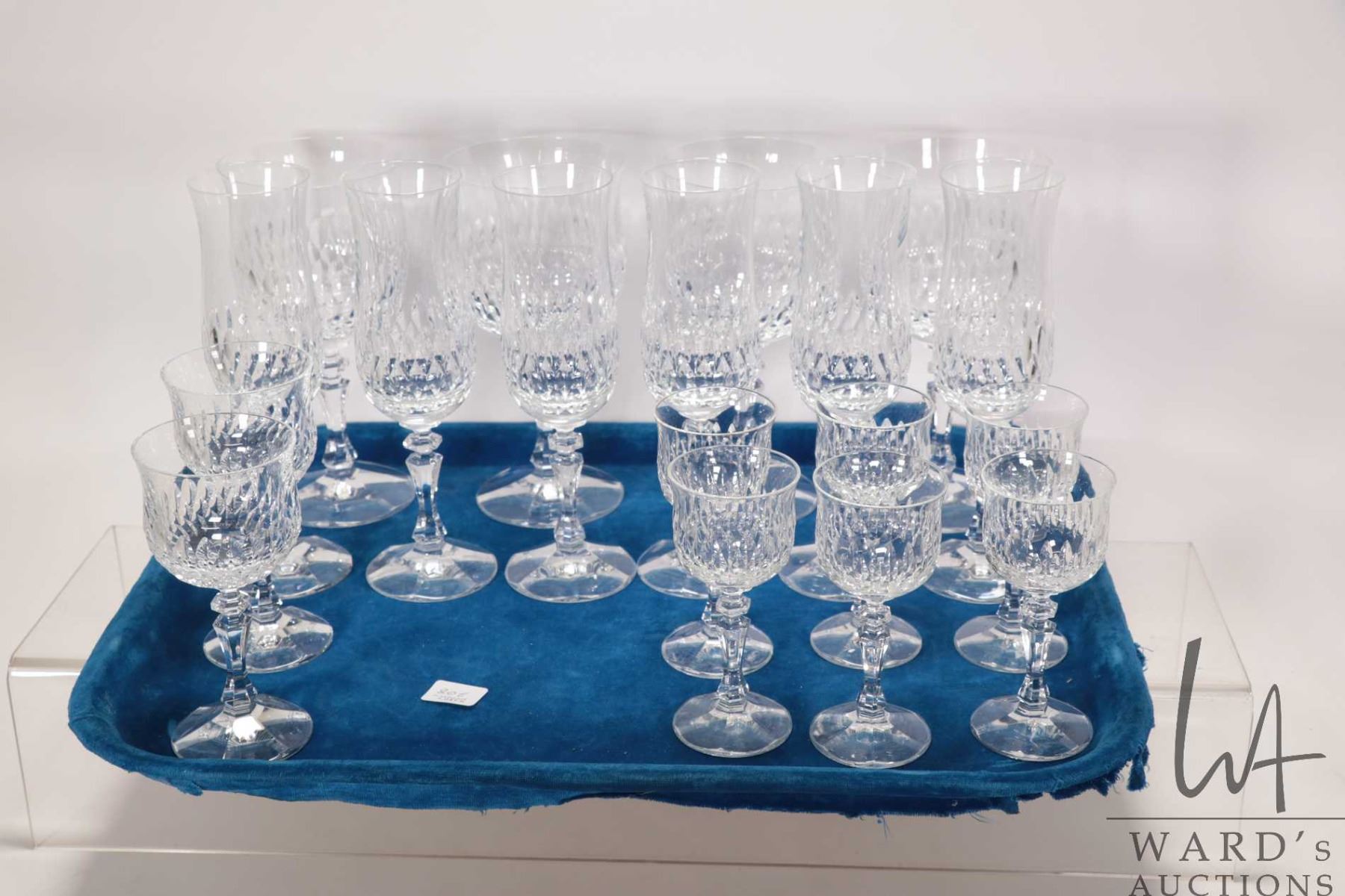 Zweisel Backstamp Selection of vintage Zweisel German crystal including six champagne ...