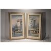 Image 1 : A. Herbert, framed diptych oil on canvas paintings of Parisian street scenes, each 24" X 12"