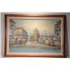 Image 2 : A. Herbert, framed oil on canvas painting of a Parisian street scene, 24" X 36"