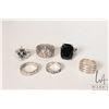 Image 1 : Six sterling silver rings, all marked 925, some set with gemstones, various sizes