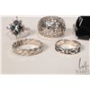Image 4 : Six sterling silver rings, all marked 925, some set with gemstones, various sizes