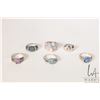Image 1 : Six sterling silver rings, all marked 925, some set with gemstones, various sizes