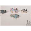 Image 3 : Six sterling silver rings, all marked 925, some set with gemstones, various sizes