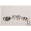 Image 5 : Six sterling silver rings, all marked 925, some set with gemstones, various sizes