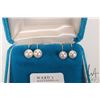 Image 1 : Two pairs of screw back pearl earrings including Birks white gold filled and 14kt gold marked 585