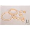 Image 1 : Selection of hand carved ivory including Elephant ivory bracelet and rings, small animals and a rose